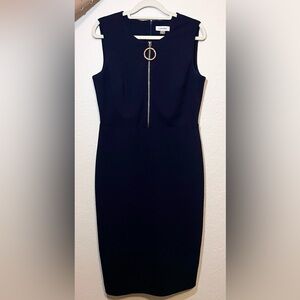 Calvin Klein Dress Navy Blue -Midi Dress